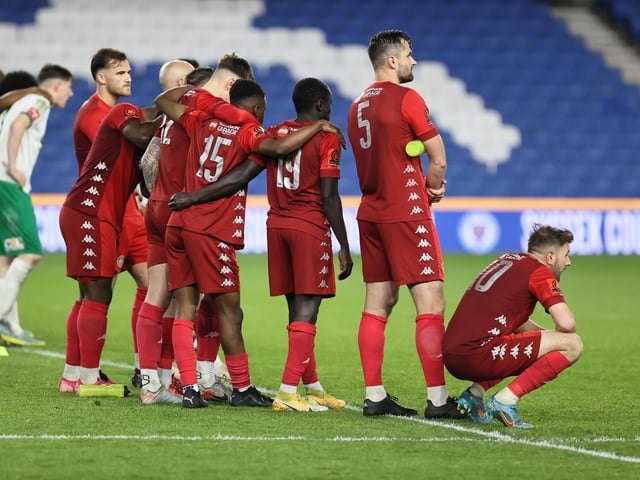 Action and celebrations as Worthing take on Bognor Regis Town in the Sussex Senior Cup final at the Amex Stadium - and win 8-7 on penalties