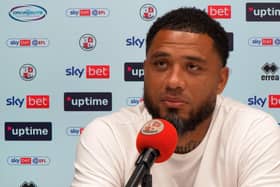 Crawley Town boss Colin Kazim-Richards in the post Cheltenham press conference
