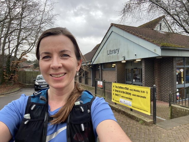 There are 36 public libraries in West Sussex and librarian Amy Perry has run to every single one of them as part of her training for the London Marathon