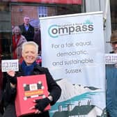 Compass campaigners outside Hove MP Peter Kyle's office