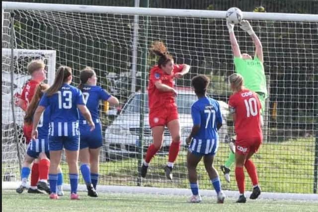 Lauren Dolbear saves for Worthing Women against Actonians | Picture by One Rebels View