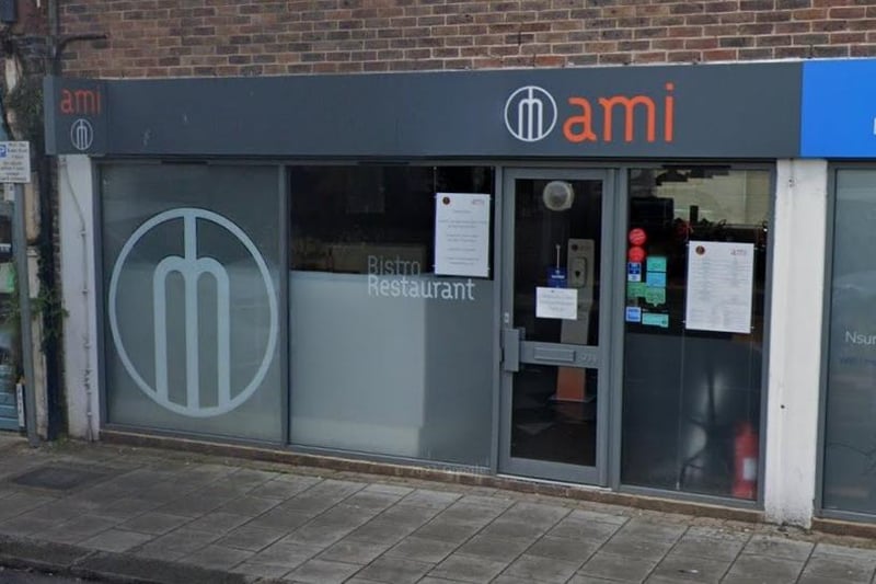 Ami Bistro at 93b Rowlands Road, Worthing, has a rating of 4.5 stars out of five from 598 reviews.
