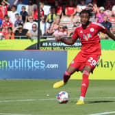 Crawley Town's James Balagizi has undergone successful surgery for an inguinal-related groin pain and will be out for five weeks. Picture by Cory Pickford