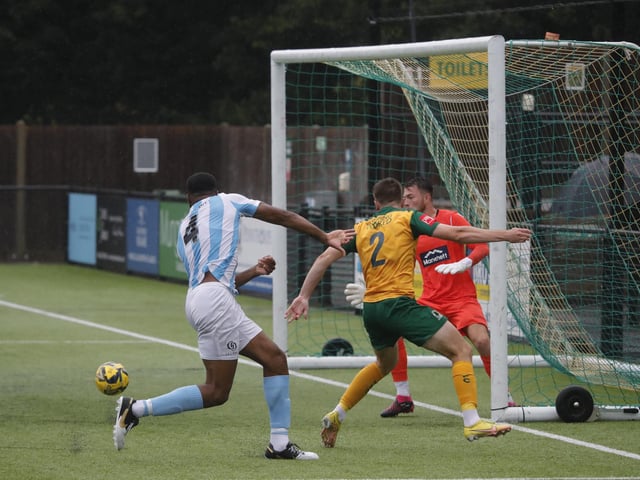 Action from Horsham's pre-season victory over National League South outfit Maidstone United