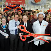 The new Sainsbury's manager for Bognor for 2012, Tim Maginnis, opening the new store with previous manager Harry Clark