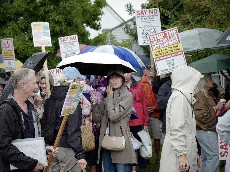 Demonstrators on Hurstpierpoint village green. Picture: Kelly Hyatt