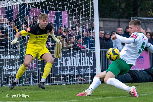 The Rocks - in action here at Dulwich Hamlet - host Horsham on Boxing Day | Picture: Lyn Phillips