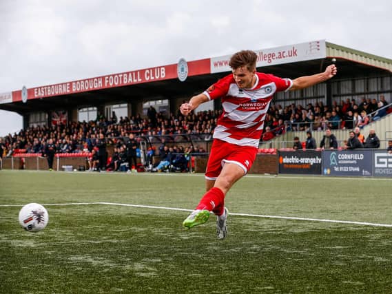 Action from Eastbourne Borough v Slough in National League South