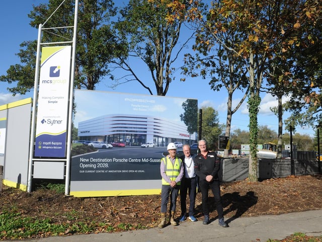 The start of construction work of the new Porsche Centre, Burgess Hill. HR26102204. | Hollie Robards/Iconic Media Group