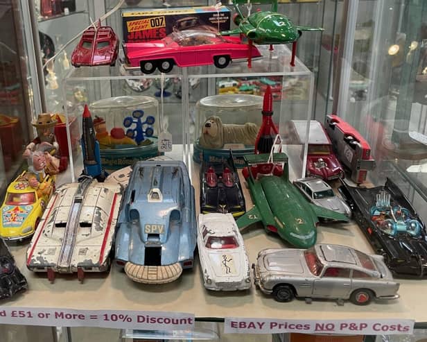 There is a good selection of early TV/film-related models for sale.