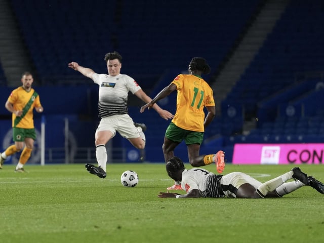 Littlehampton Town and their fans at the Sussex Transport Senior Cup final at the Amex Stadium