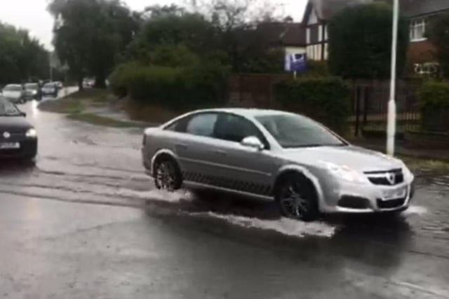 Flooding in Rectory Road, Tarring, in August 2018