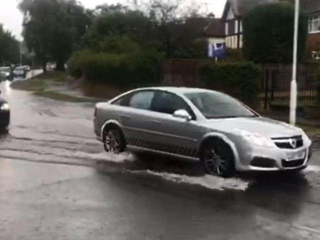 Flooding in Rectory Road, Tarring, in August 2018