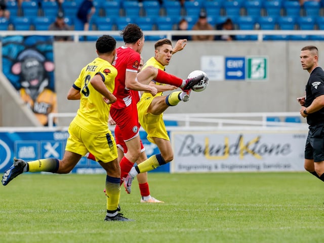 Action from Eastbourne Borough's 1-1 National League South draw at Farnborough