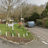 Road blocked and slow traffic due to accident on West Hoathly Road Both ways from Coombe Hill Road to St Hill Road. | Google Maps