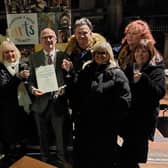Ron Common with his wife Jo and other members of his family at the presentation of Brighton and Hove Arts Council's Outstanding Contribution to the Arts Award 2023