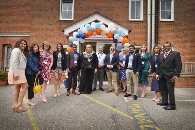 The re-naming of St Dominic's Nursing Home in Filsham Road, St Leonards, to Seaview Nursing Home, owned by Cardinal Healthcare, on June 2 2023.