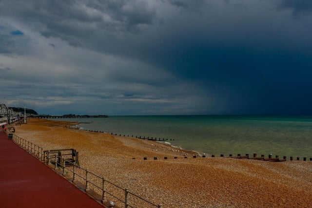 Dark skies on the seafront