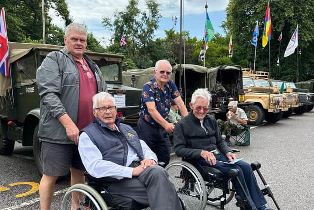 Donald 'Gus' Goward, left, and fellow Care for Veterans resident Ted, an RAF veteran, enjoyng the summer fayre. Picture: Care for Veterans / Submitted