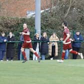 Little Common in recent scoring celebration mode against Bexhill | Picture: Joe Knight