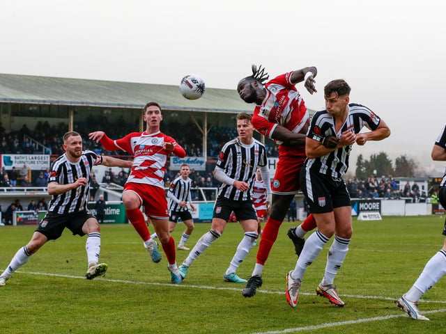 Action from Eastbourne Borough's visit to Bath City in National League South