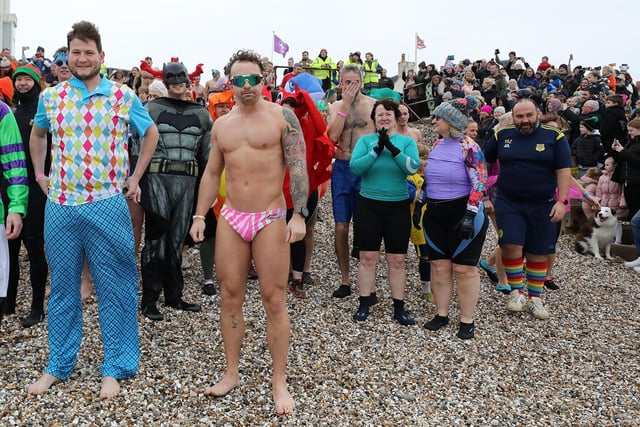 Some 385 people braved the ice cold sea water on New Year's Day 2024