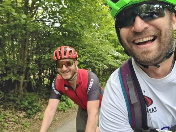 Chris Jones, MD, and Jamie Pownceby from Posturite cycling in The Posturite Pedal for Stroke 