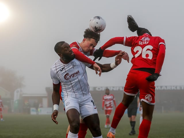 Eastbourne Borough take on Taunton Town in the fog - before the match was abandoned