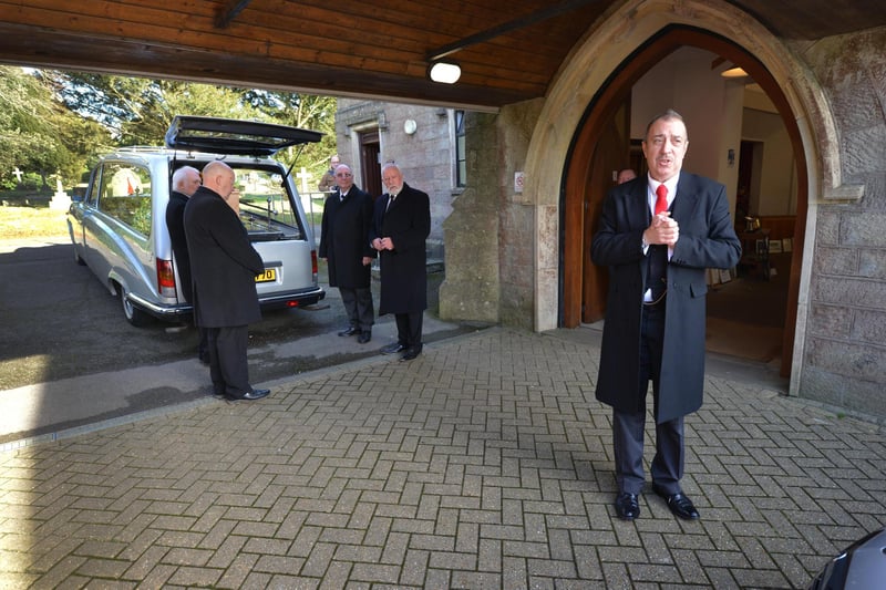 The funeral of Pat Fisher at Hastings Crematorium on February 1 2024.