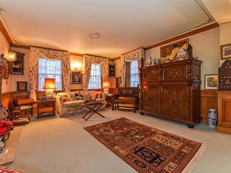 The ground floor accommodation leads from a central hall to a double aspect formal drawing room, dining room, sitting room, a large study and an office