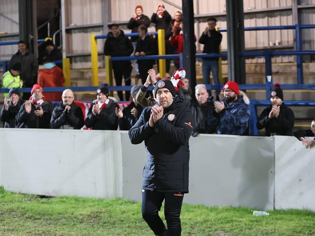 Action and celebrations from Worthing's 3-0 win at Dover in National League South
