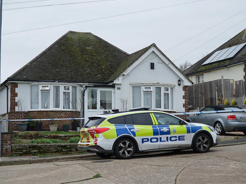 Police at the scene in Bexhill