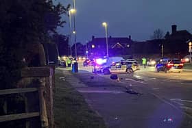 Police and other emergency service workers were seen in Polegate on Thursday night, April 18, after reports of a collision