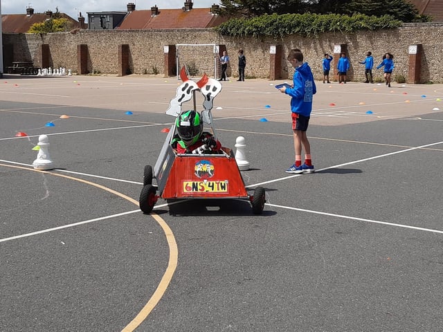 Super Jack Rabbit completes the obstacle course