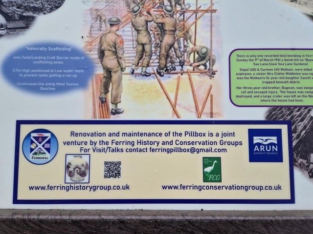 The story behind a West Sussex pillbox which is one of the best preserved nationally from the Second World War is told on a new information board on Ferring seafront