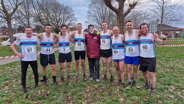 Estbourne Rovers' men's team at the Sussex cross country championships