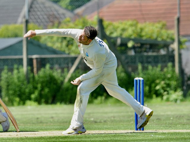 Action from Goring CC v Pagham CC in Division 3 West of the Sussex Cricket League