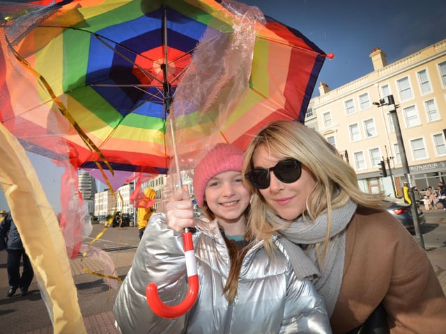 The Umbrella Parade on March 2 2025, which is part of Fat Tuesday. Photo taken at the start of the parade on St Leonards seafront.