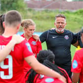Scott Booth with Lewes Women after they took a point off Birmingham City | Picture by James Boyes
