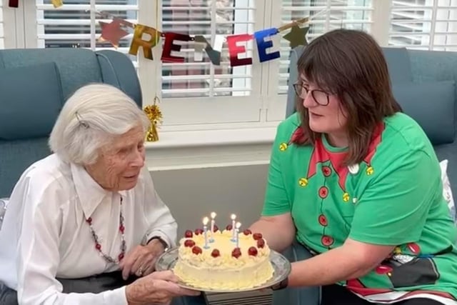 Renee Bush celebrated her 104th birthday home on Christmas Eve at Valerie Manor care home, where she has lived since July 2020. Picture: Valerie Manor