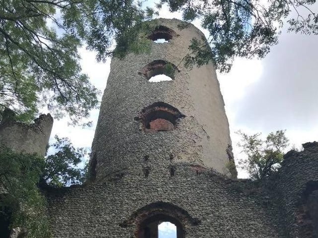 A Grade II listed folly, Racton Monument, in Hares Lane, near Stoughton, was designed by Theodosius Kelne for George Montague-Dunk, 2nd Earl of Halifax, and built between 1766 and 1775. It is four-storeys and 80ft high but is now a ruin.