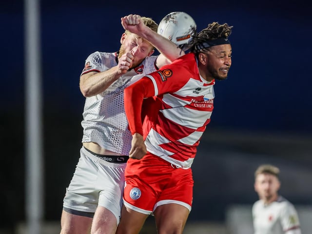 Action from Eastbourne Borough's 0-0 draw at Truro City
