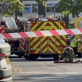 A chemical leak was found in a storage cupboard and contained by firefighters, according to West Sussex Fire and Rescue Service.