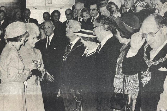 The Queen with the Duchess of Norfolk and Arthur Coomes, Chairman of Arun District Council, in 1978.