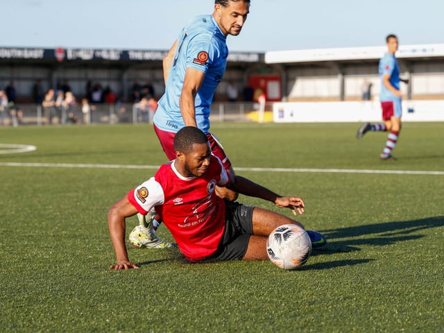 Action from Eastbourne Borough v Weymouth in the National League South:Eastbourne Borough v Weymouth