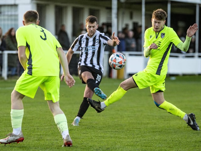 Action from Peacehaven and Telscombe's win over Bexhill United in the SCFL premier