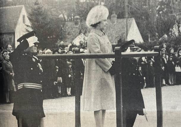 The Queen at the Royal Barracks.