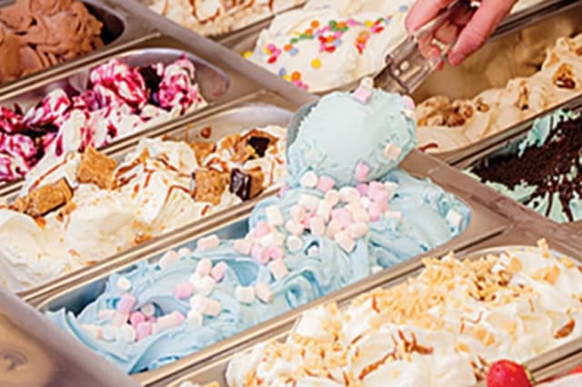 The selection of ice cream at Hastings Adventure Golf on the seafront