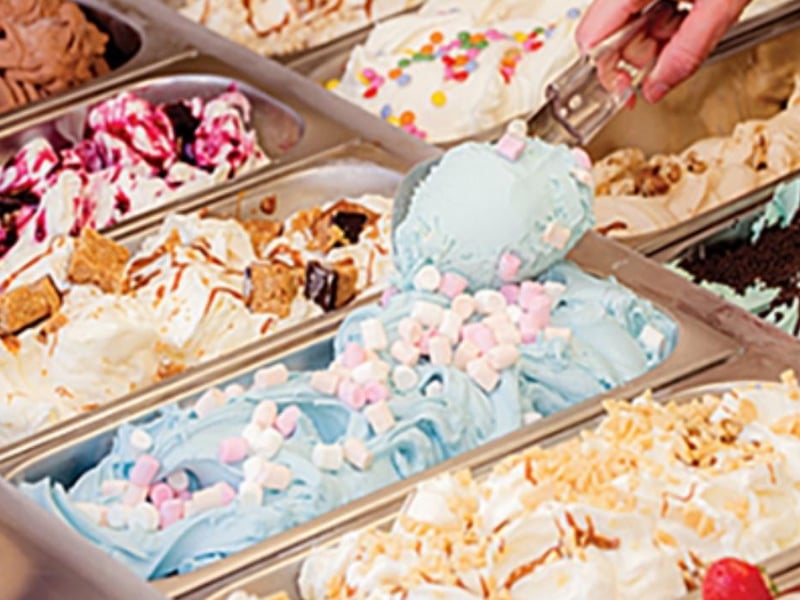 The selection of ice cream at Hastings Adventure Golf on the seafront