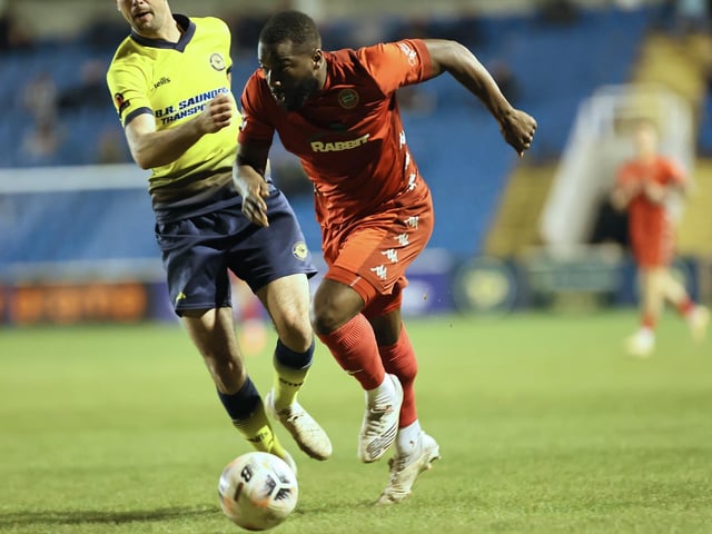 Action from Worthing's 1-0 win at Farnborough in the National League South